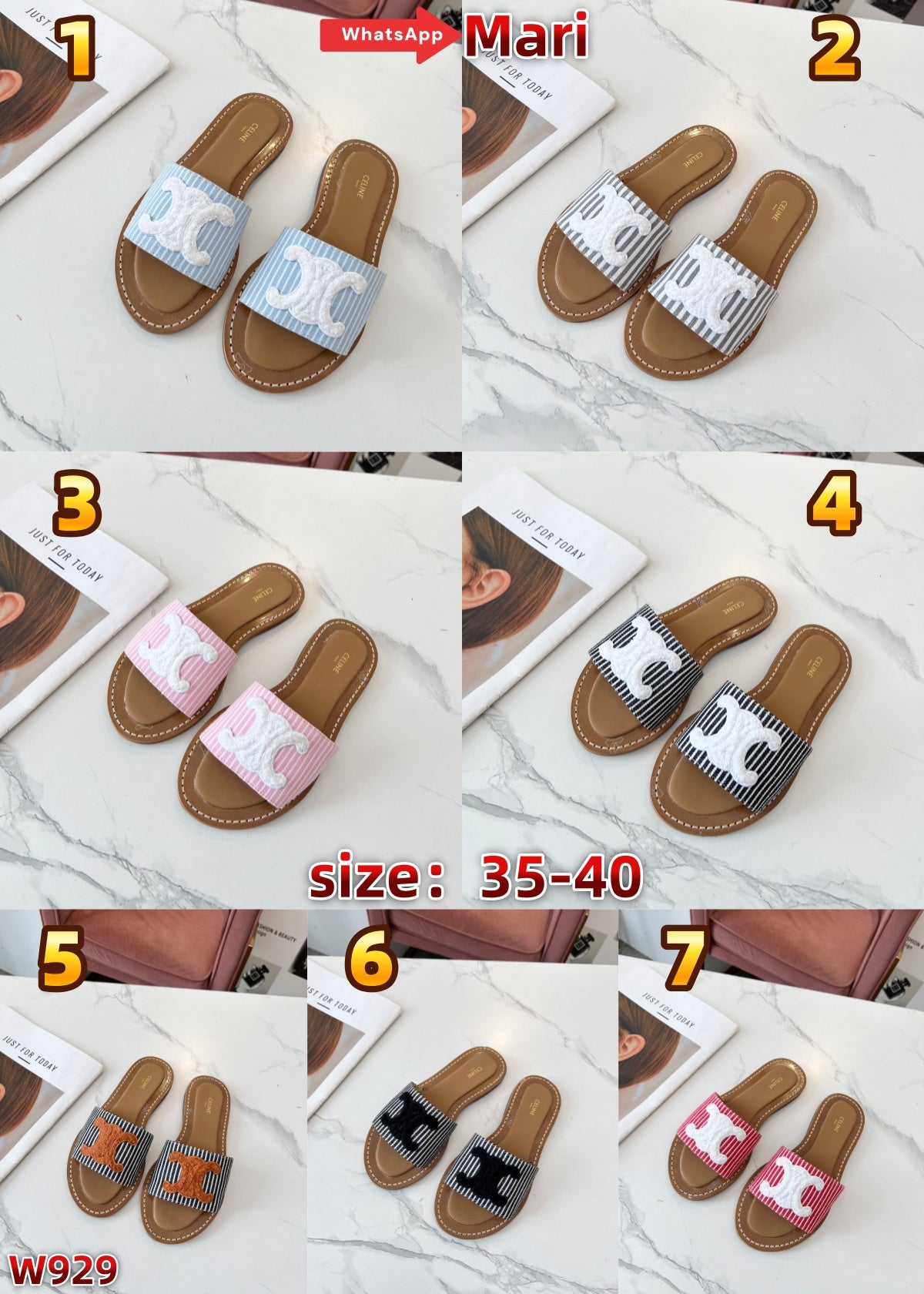W929  Mules slippers
