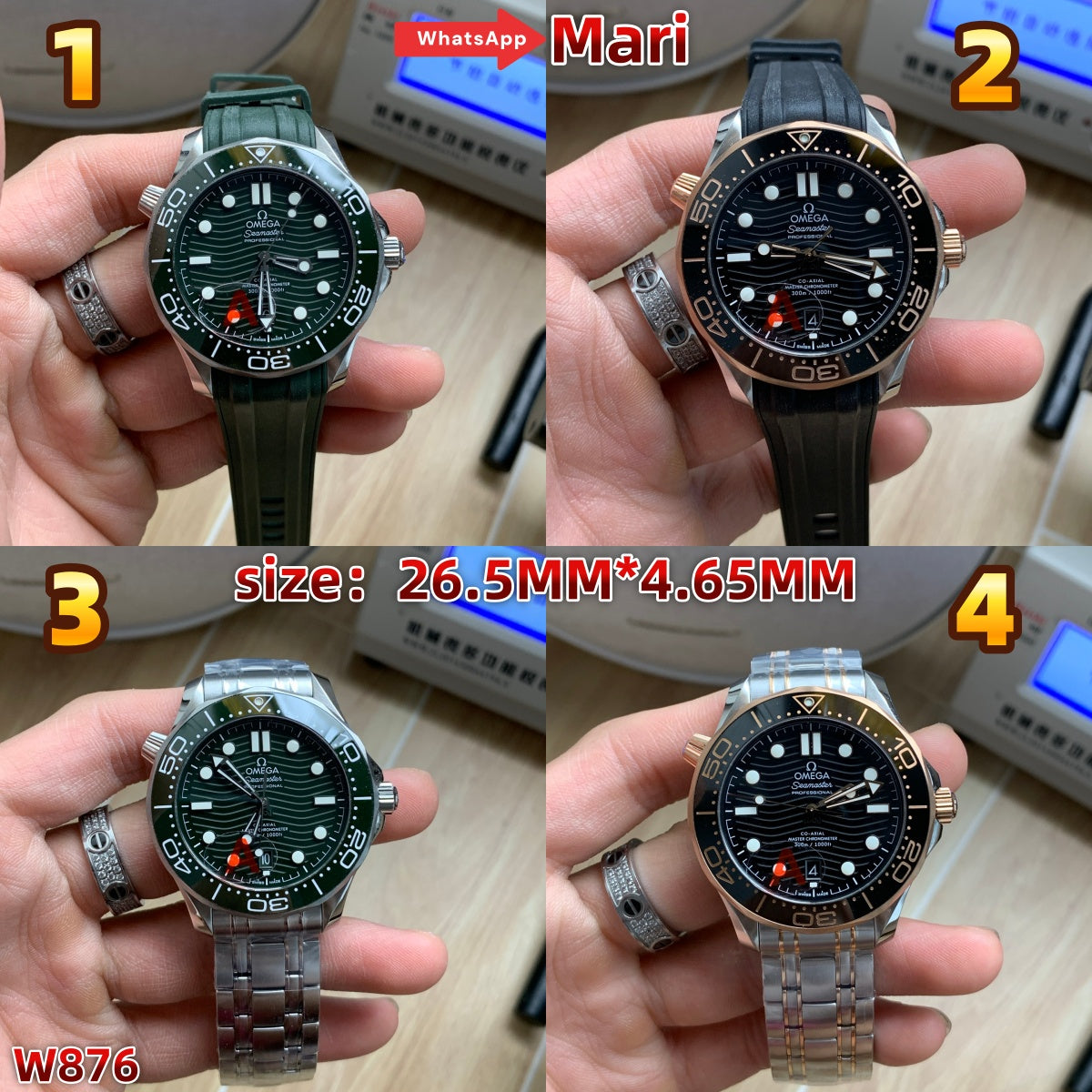 W876  Green Seamaster watch