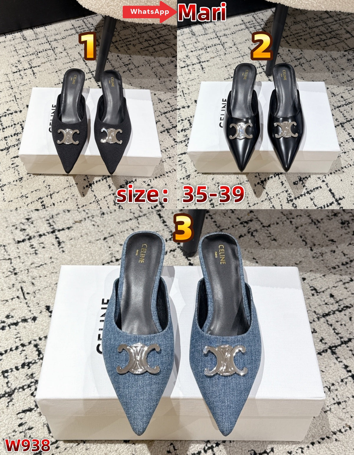 W938  Mules high heels