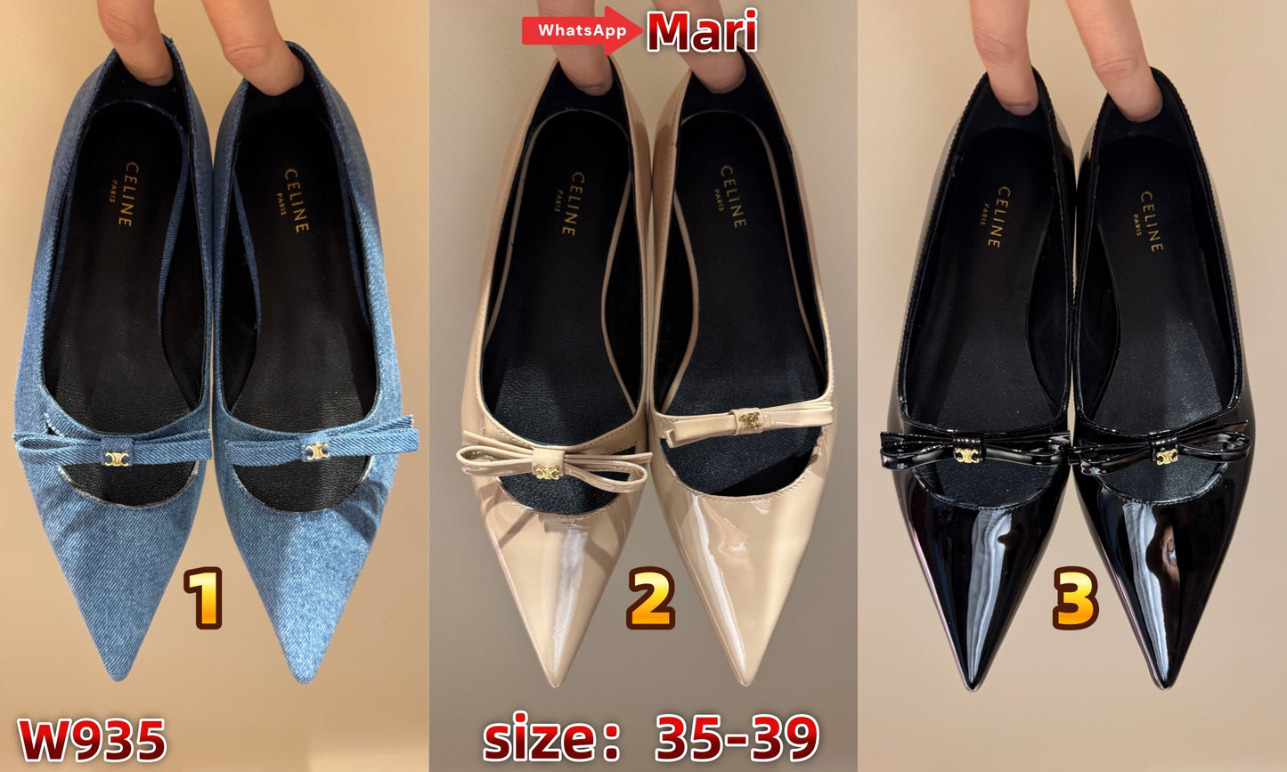 W935  Pointed-toe flats