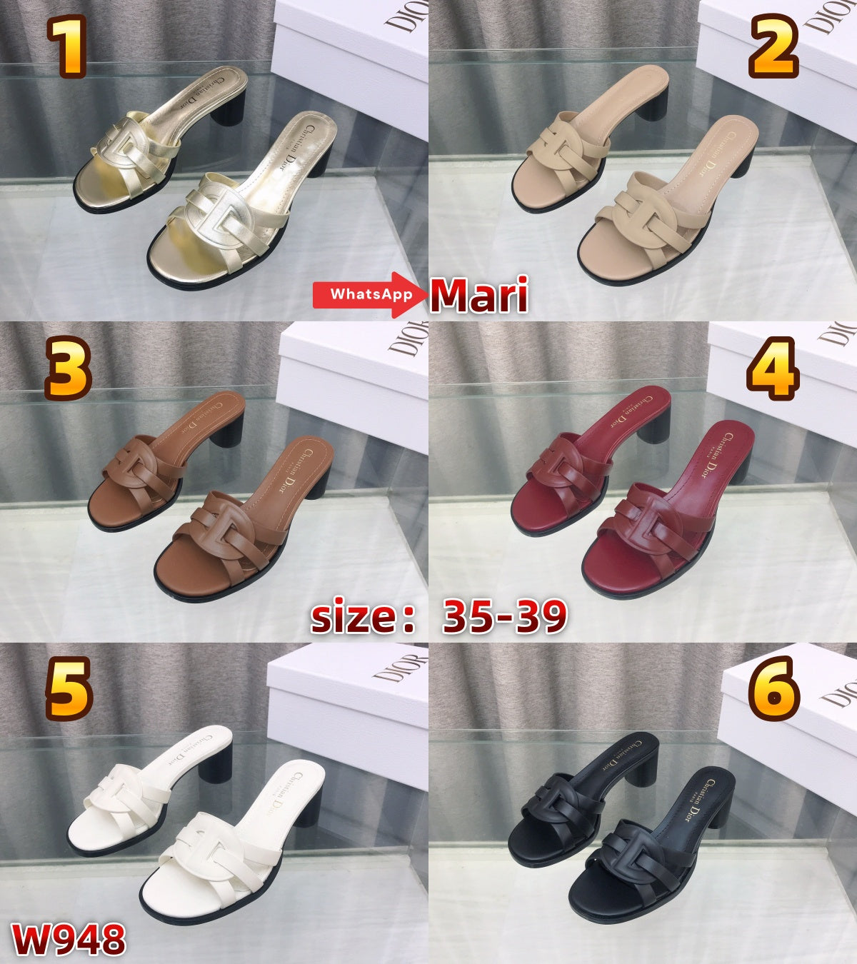 W948  Mid-heel slippers