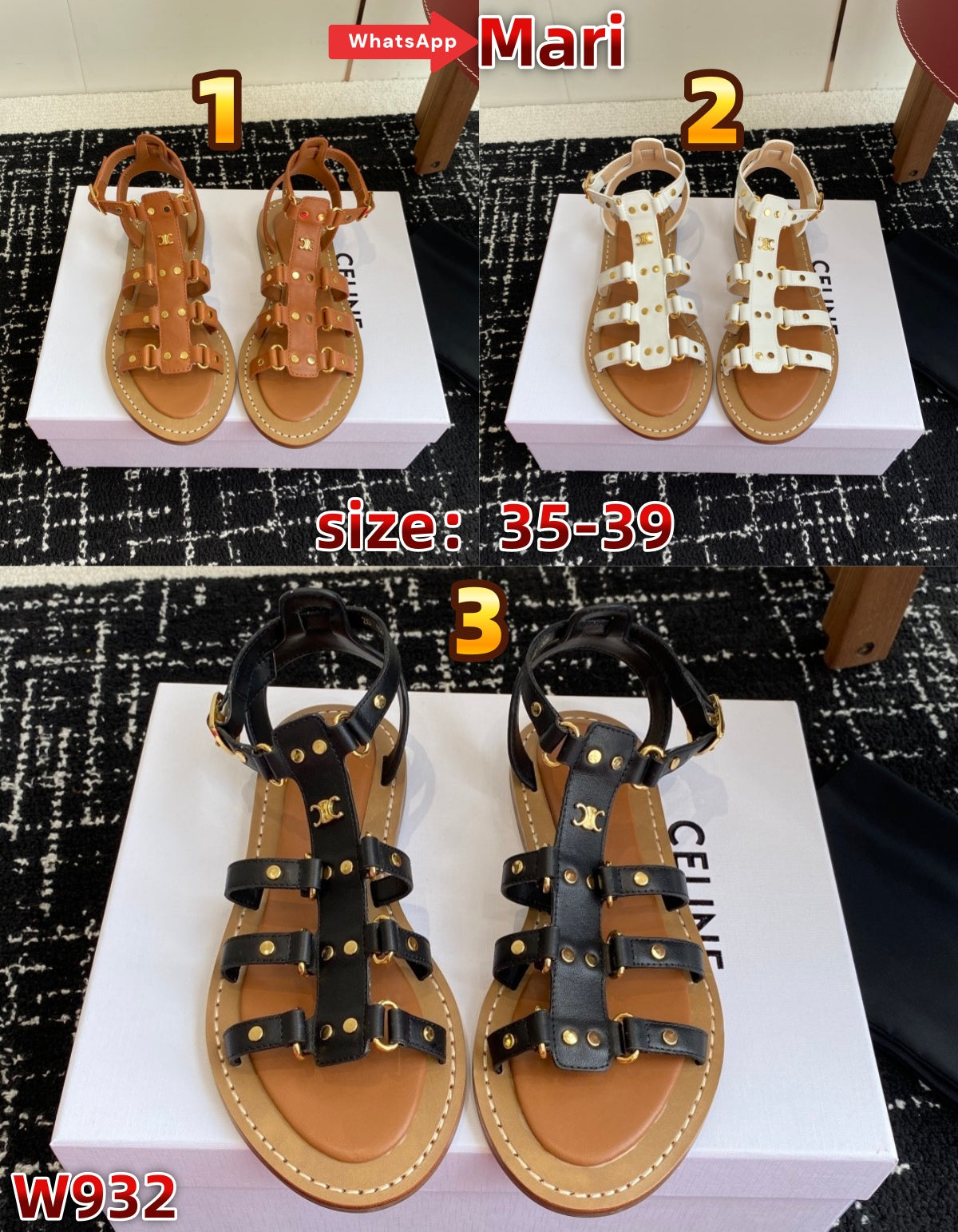 W932  Studded Roman Sandals