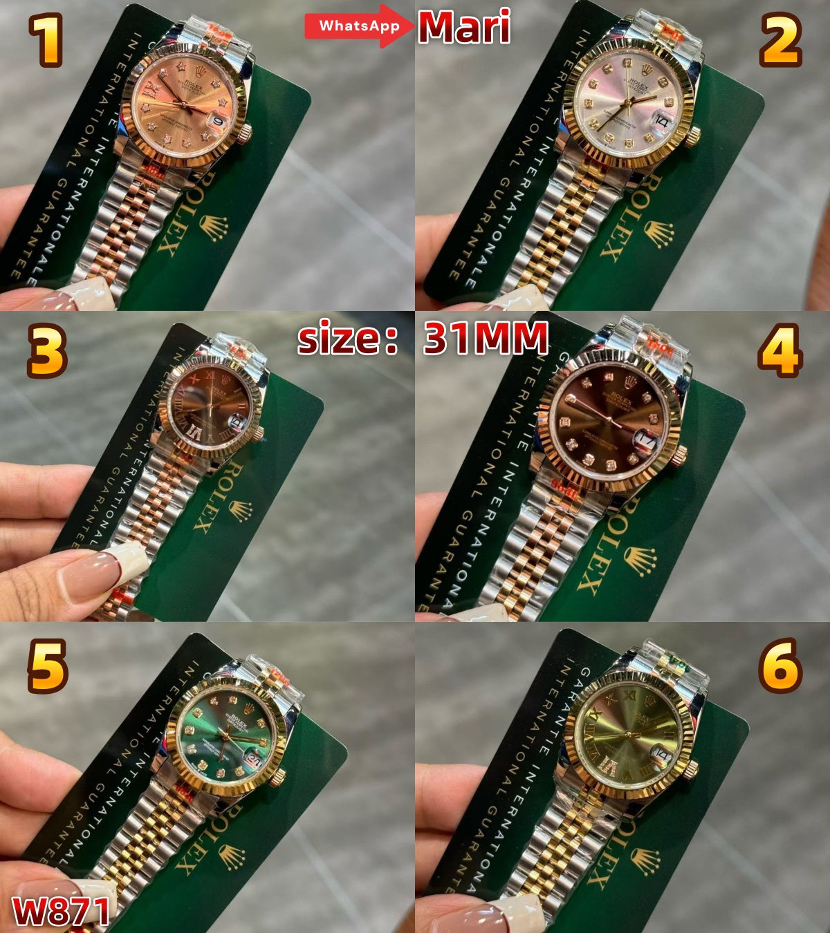 W871  Rose gold watch