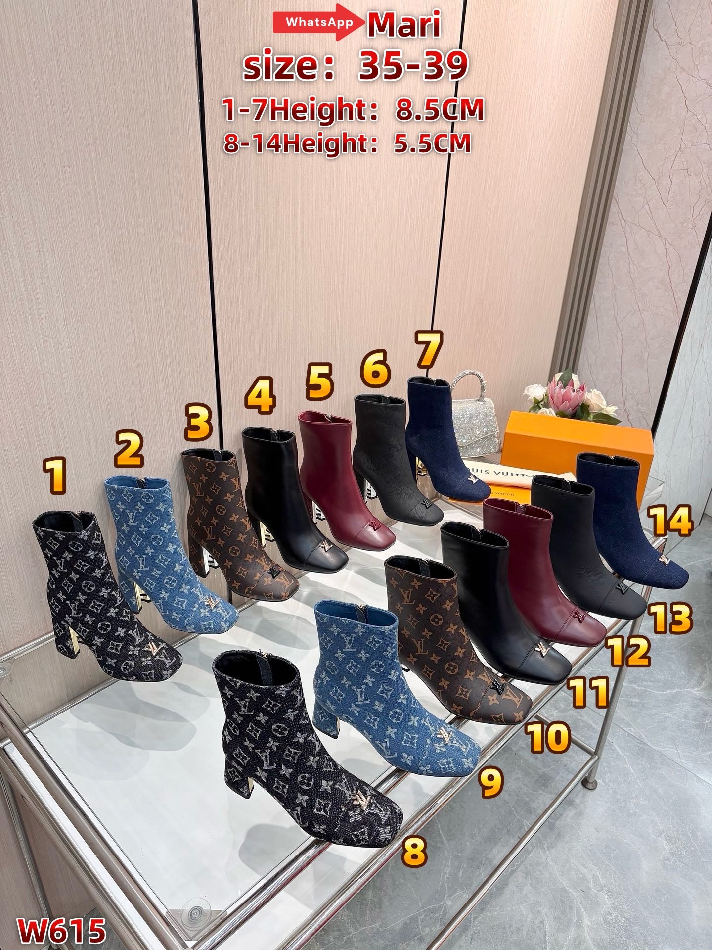 W615  High-heeled ankle boots