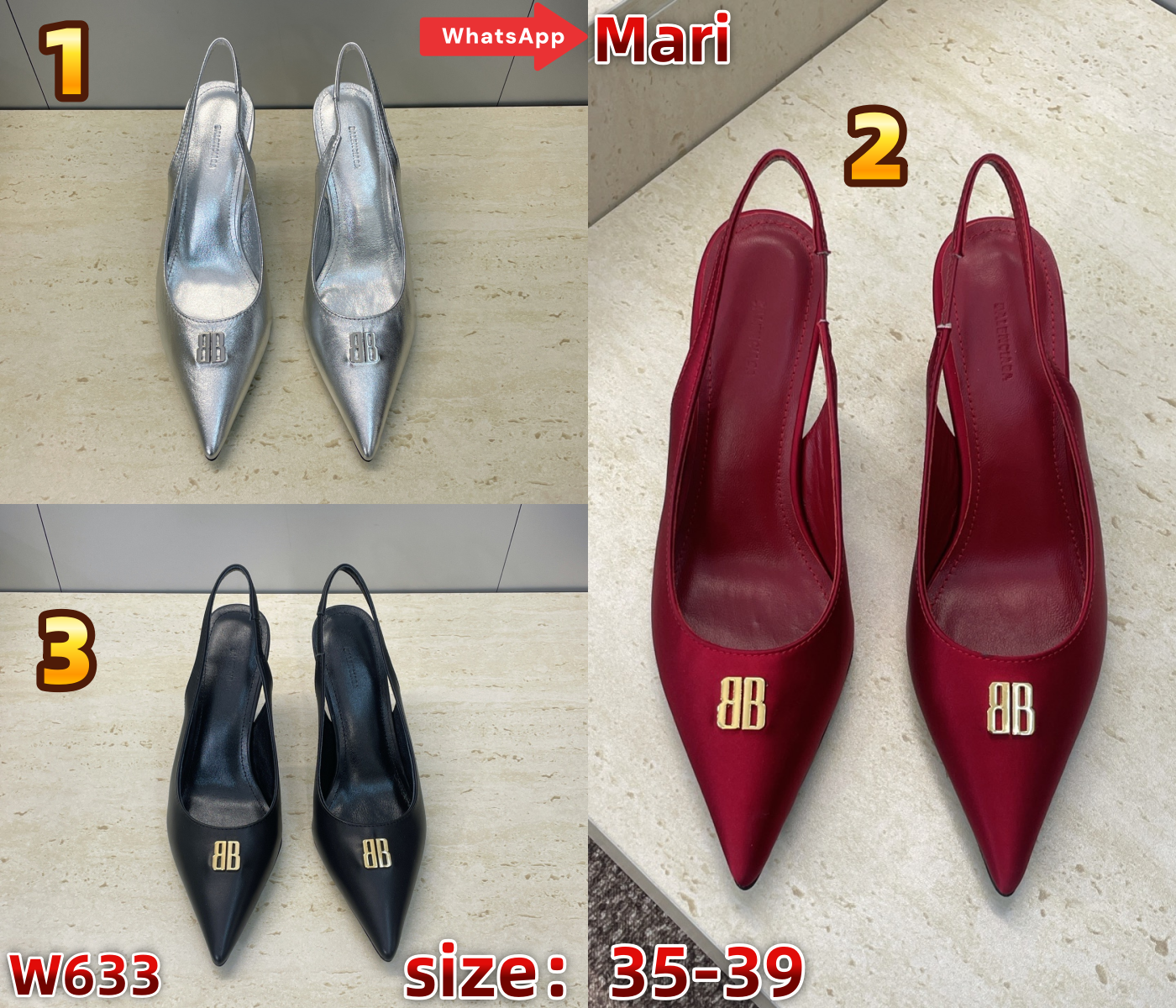 W633   Backless high heels