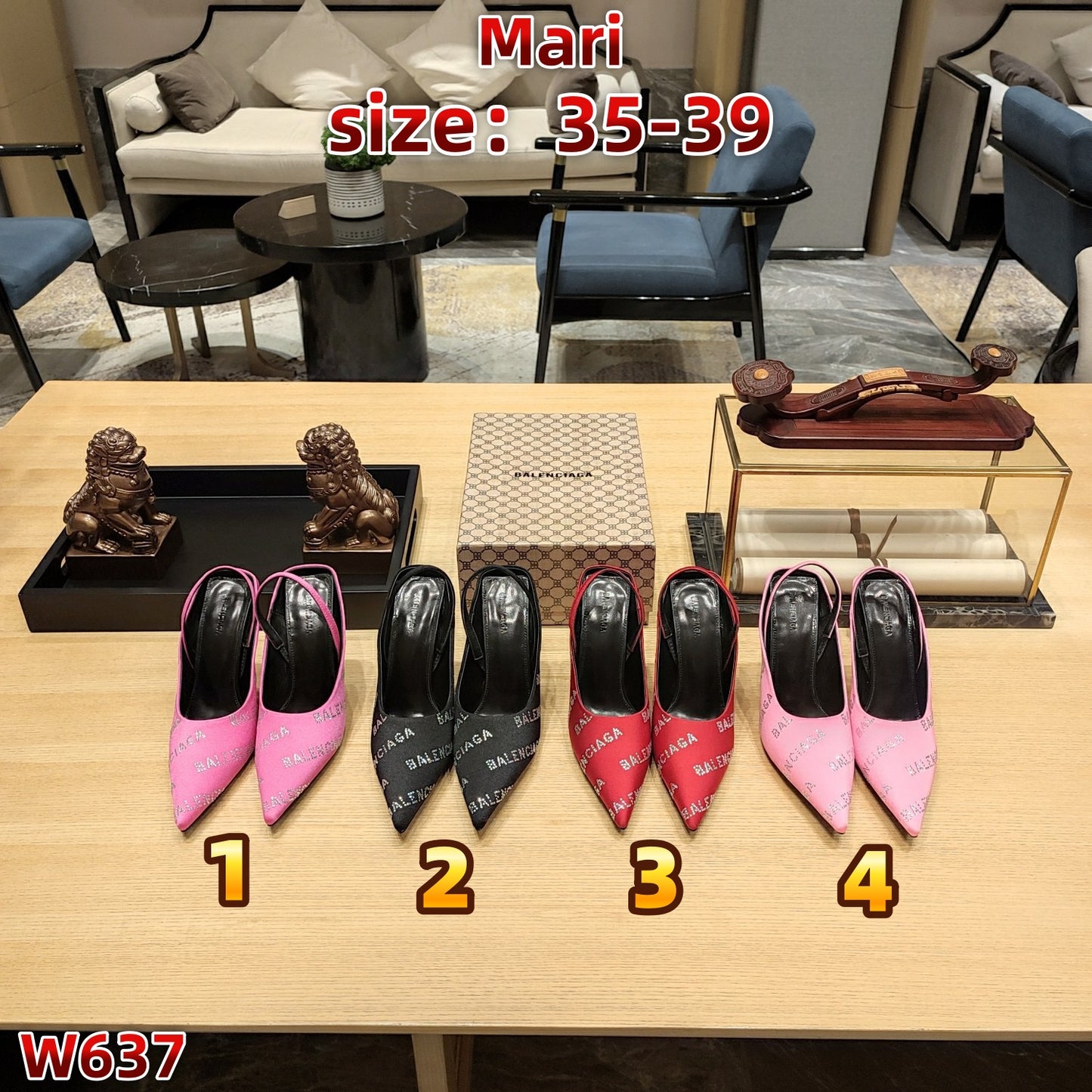 W637  Backless high heels