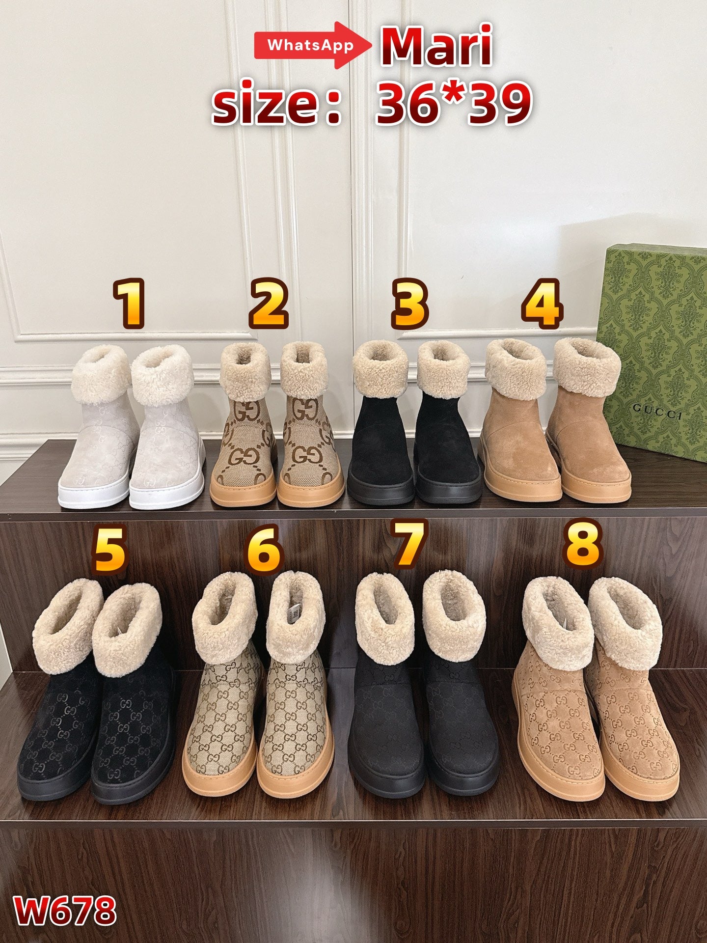 W678   plush ankle boots