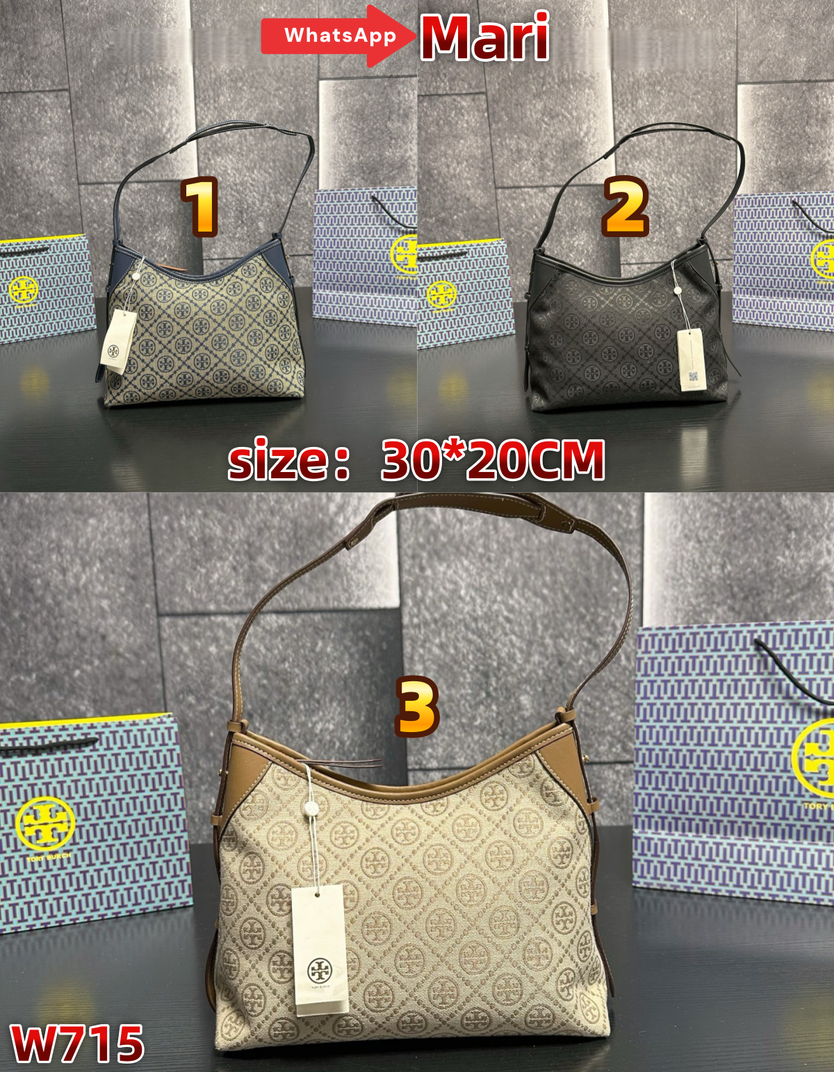 W715  Prestigious floral hobo bag