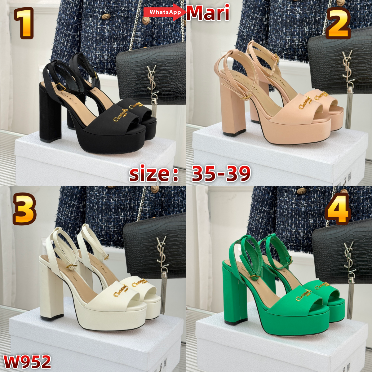 W952  Chunky heel sandals